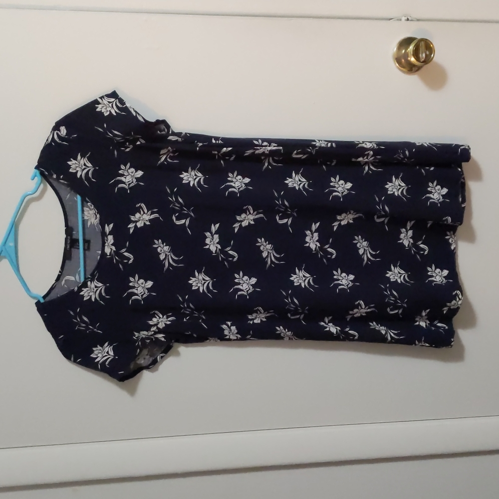 Navy blue floral dress